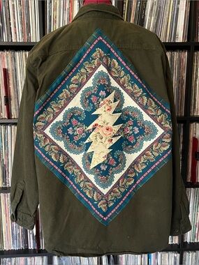 Woolrich flannel bandana floral grateful company dead festival stealie bolt 🩷⚡️🩵